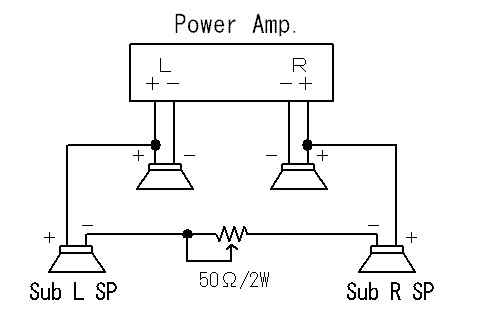 副スピーカー法の配線方法
